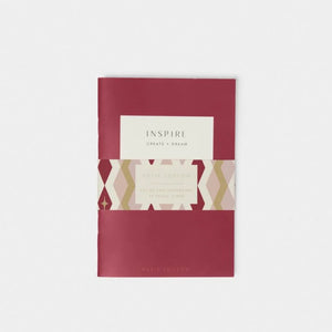 DUO NOTEBOOK  INSPIRE CREATE DREAM  Berry Red  15cm x 10.5cm x 1cm
