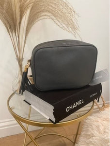 Cross Body Bag Single Zip Dark Grey