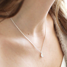 Load image into Gallery viewer, Opal Moon Necklace in Silver
