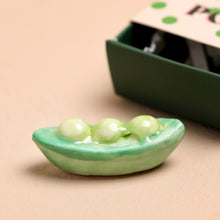 Load image into Gallery viewer, Tiny Matchbox Ceramic Peas in a Pod Token
