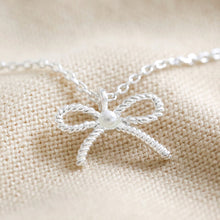 Load image into Gallery viewer, Tiny Bow Pearl Necklace
