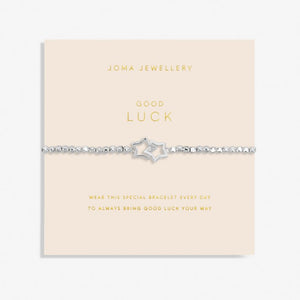 FOREVER YOURS GOOD LUCK Silver Bracelet 17.5cm stretch