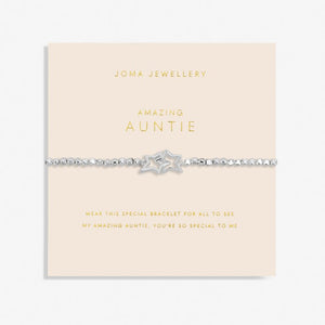FOREVER YOURS AMAZING AUNTIE Silver Bracelet 17.5cm stretch