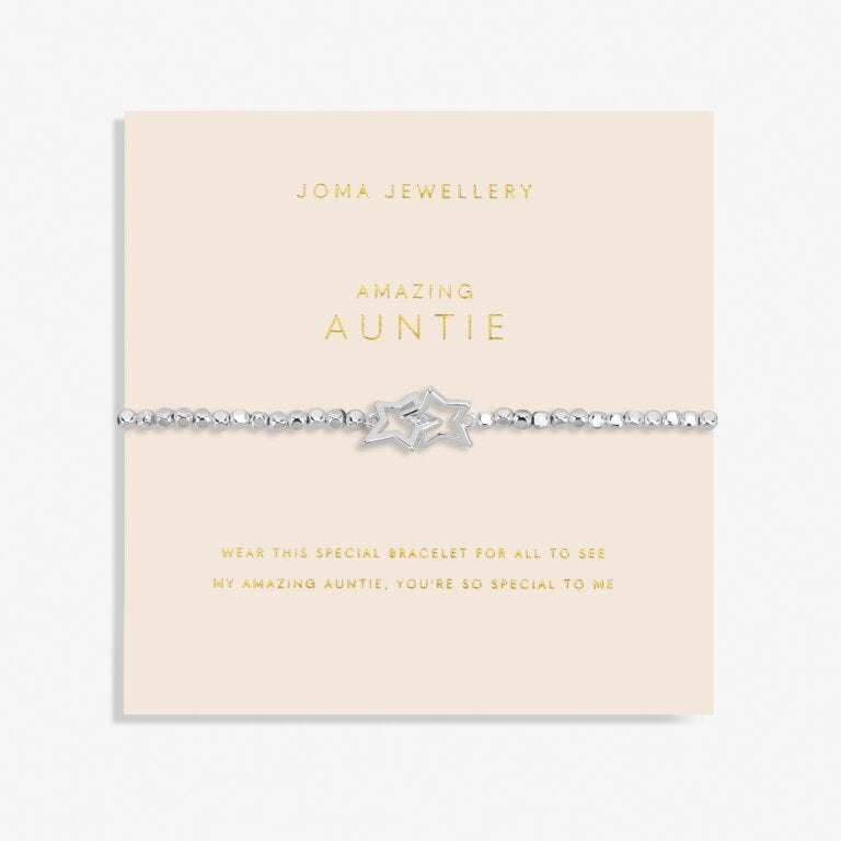 FOREVER YOURS AMAZING AUNTIE Silver Bracelet 17.5cm stretch