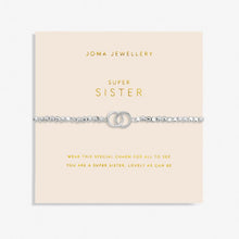 Load image into Gallery viewer, FOREVER YOURS SUPER SISTER Silver Bracelet 17.5cm stretch
