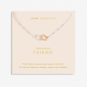 FOREVER YOURS NECKLACE FABULOUS FRIEND Silver and Rose Gold Plated Necklace 46cm + 5cm exten
