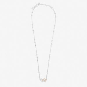 FOREVER YOURS NECKLACE FABULOUS FRIEND Silver and Rose Gold Plated Necklace 46cm + 5cm exten
