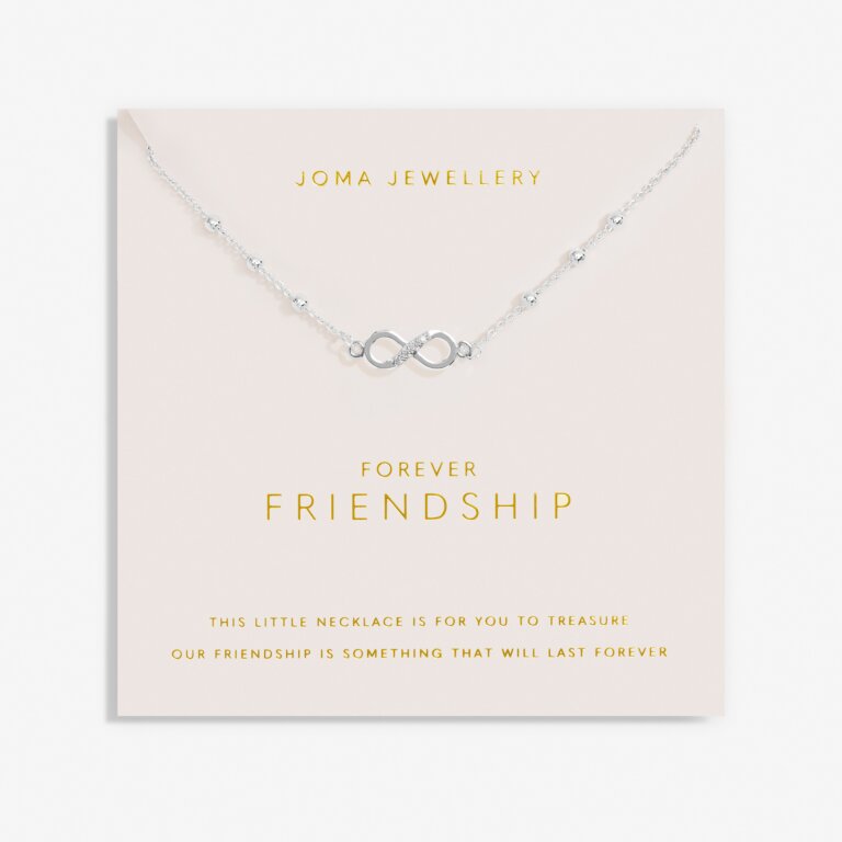 FOREVER YOURS NECKLACE FOREVER FRIENDSHIP Silver Plated Necklace 46cm + 5cm extender