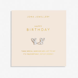 FOREVER YOURS EARRINGS HAPPY BIRTHDAY Silver Plated Earrings