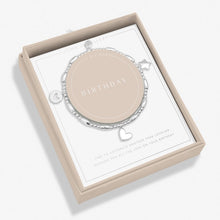 Load image into Gallery viewer, LIFE&#39;S A CHARM BIRTHDAY Silver Plated Bracelet 17.5cm stretch
