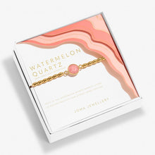 Load image into Gallery viewer, SERENITY STONES WATERMELON QUARTZ Gold Plated Bracelet 17.5cm stretch
