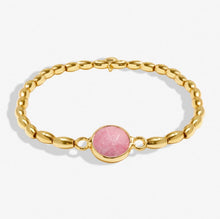 Load image into Gallery viewer, SERENITY STONES WATERMELON QUARTZ Gold Plated Bracelet 17.5cm stretch
