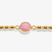 Load image into Gallery viewer, SERENITY STONES WATERMELON QUARTZ Gold Plated Bracelet 17.5cm stretch
