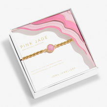 Load image into Gallery viewer, SERENITY STONES PINK JADE Gold Plated Bracelet 17.5cm stretch
