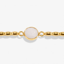 Load image into Gallery viewer, SERENITY STONES WHITE JADE Gold Plated Bracelet 17.5cm stretch
