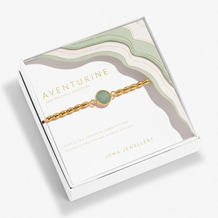 SERENITY STONES AVENTURINE Gold Plated Bracelet 17.5cm stretch