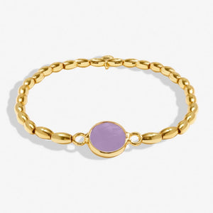 SERENITY STONES AMETHYST Gold Plated Bracelet 17.5cm stretch