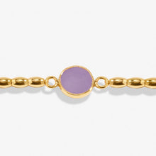 Load image into Gallery viewer, SERENITY STONES AMETHYST Gold Plated Bracelet 17.5cm stretch
