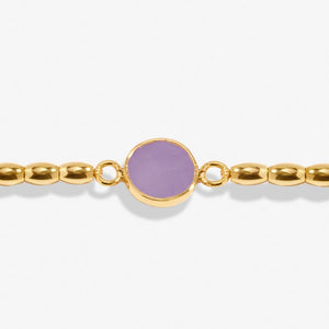 SERENITY STONES AMETHYST Gold Plated Bracelet 17.5cm stretch