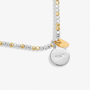 SO LOVED MUM Silver & Gold Plated Necklace 46cm + 5cm extender