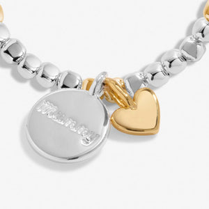 SO LOVED MUMMY Silver & Gold Plated Bracelet 17.5cm stretch