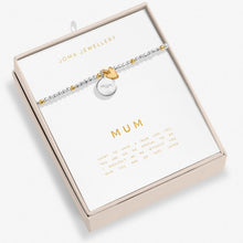 Load image into Gallery viewer, SO LOVED MUM Silver &amp; Gold Plated Bracelet 17.5cm stretch

