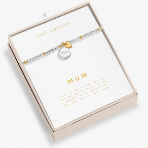 SO LOVED MUM Silver & Gold Plated Bracelet 17.5cm stretch