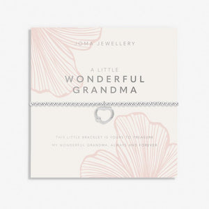 GRANDMOTHER A LITTLE WONDERFUL GRANDMA Silver Plated Bracelet 17.5cm stretch