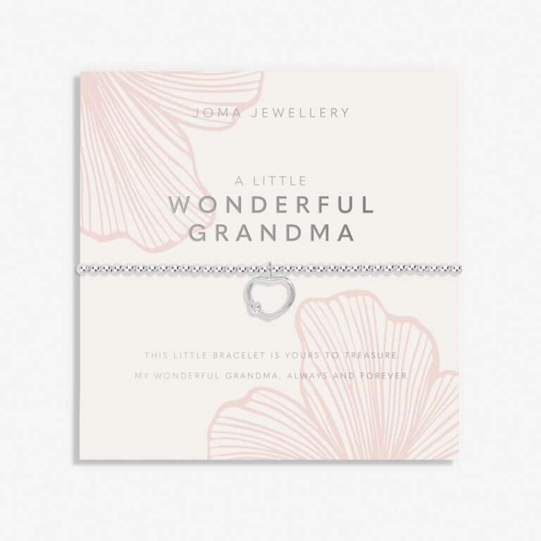 GRANDMOTHER A LITTLE WONDERFUL GRANDMA Silver Plated Bracelet 17.5cm stretch