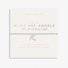 Load image into Gallery viewer, MOTHER&#39;S DAY A LITTLE MUMS ARE ANGELS IN DISGUISE Silver Plated Bracelet 17.5cm stretch
