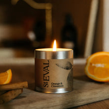 Load image into Gallery viewer, Orange &amp; Cinnamon Scented Tin Candle
