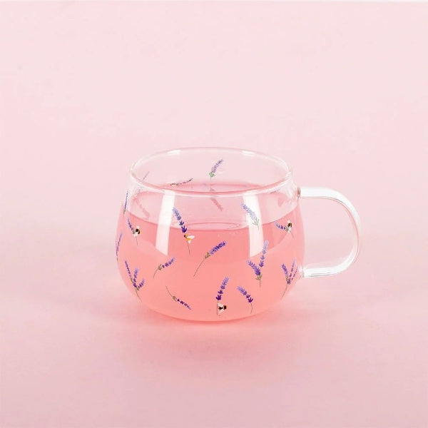 Glass Mug Ditsy Lavender