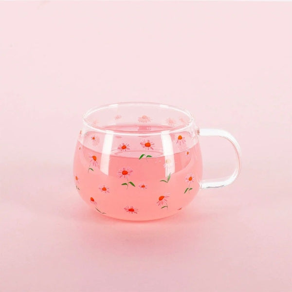Glass Mug Ditsy Echinacea