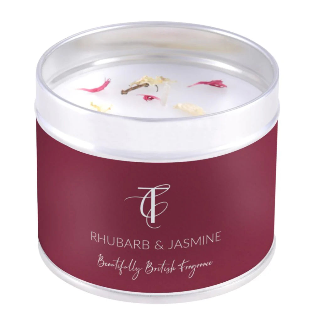 Rhubarb & Jasmine Tin Candle