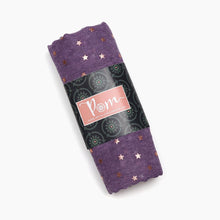 Load image into Gallery viewer, PURPLE WASHED RECYCLED POLYESTER SCARF WITH ROSE GOLD FOIL STARS
