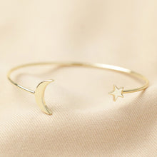 Load image into Gallery viewer, Gold Moon and Star Bangle
