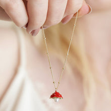 Load image into Gallery viewer, Enamel Toadstool Bracelet on Satellite Chain
