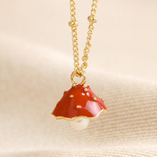 Load image into Gallery viewer, Enamel Toadstool Bracelet on Satellite Chain

