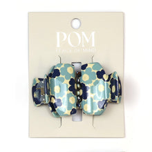Load image into Gallery viewer, BLUE RETRO FLOWER SMALL 2PK CLAW CLIPS
