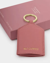 Load image into Gallery viewer, HIDDEN PHOTO KEYRING  SO LOVED  Raspberry Pink  7.5cm x 5.5cm
