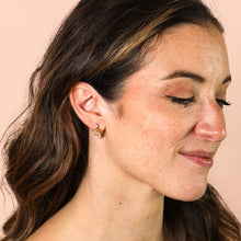 Load image into Gallery viewer, Hummingbird Flower Stud Earrings in Gold

