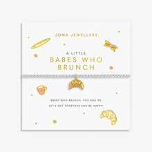 Load image into Gallery viewer, A LITTLE VIBES  BABES WHO BRUNCH  Silver Plated  Bracelet  17.5cm stretch

