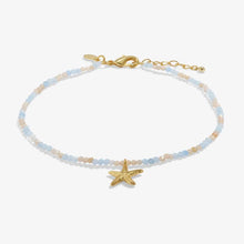 Load image into Gallery viewer, ANKLET  MULTI STONE STARFISH  Gold Plated  Anklet  23cm + 3cm extender

