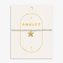Load image into Gallery viewer, ANKLET  MULTI STONE STARFISH  Gold Plated  Anklet  23cm + 3cm extender
