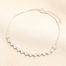 Load image into Gallery viewer, Sterling Silver Crystal Clover Beaded Bracelet
