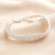 Load image into Gallery viewer, Wide Beaded Band Bracelet in Silver
