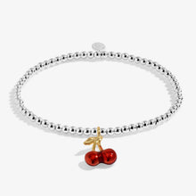 Load image into Gallery viewer, A LITTLE VIBES  CHERRY ON TOP  Silver Plated  Bracelet  17.5cm stretch
