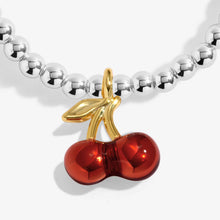 Load image into Gallery viewer, A LITTLE VIBES  CHERRY ON TOP  Silver Plated  Bracelet  17.5cm stretch
