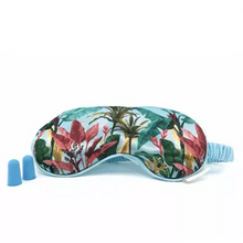 Load image into Gallery viewer, Botanical Palm Blue Eye Mask &amp; Ear Plug Set
