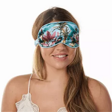 Load image into Gallery viewer, Botanical Palm Blue Eye Mask &amp; Ear Plug Set
